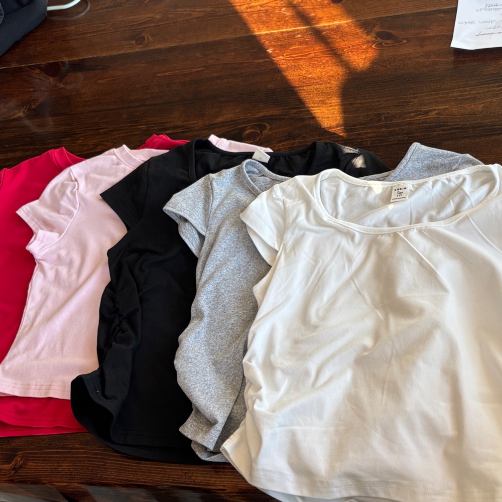 SHEIN teen Short Sleeve Tops - Multi-Color Pack